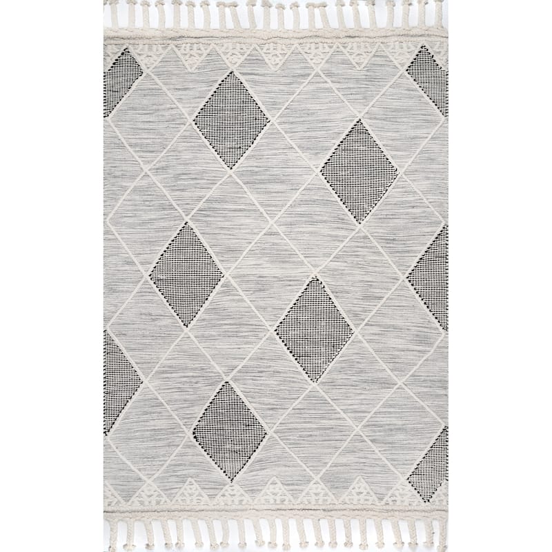 Nuloom Becca Diamond Trellis Tassel Wool Area Rug