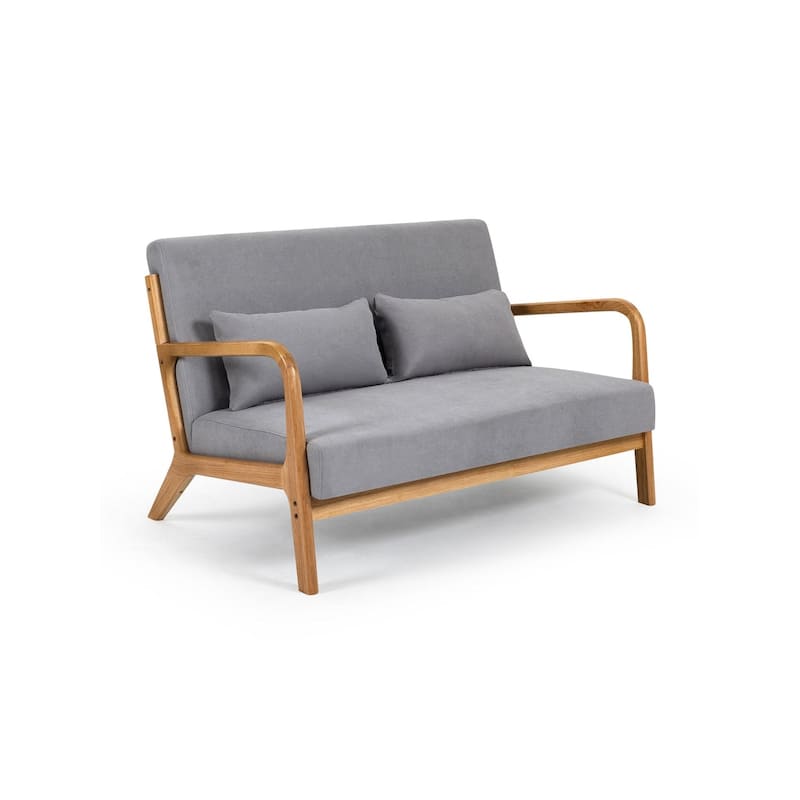 Linen Accent Chair Set of 1 Chairs Included with Solid Wood Armrest and Feet