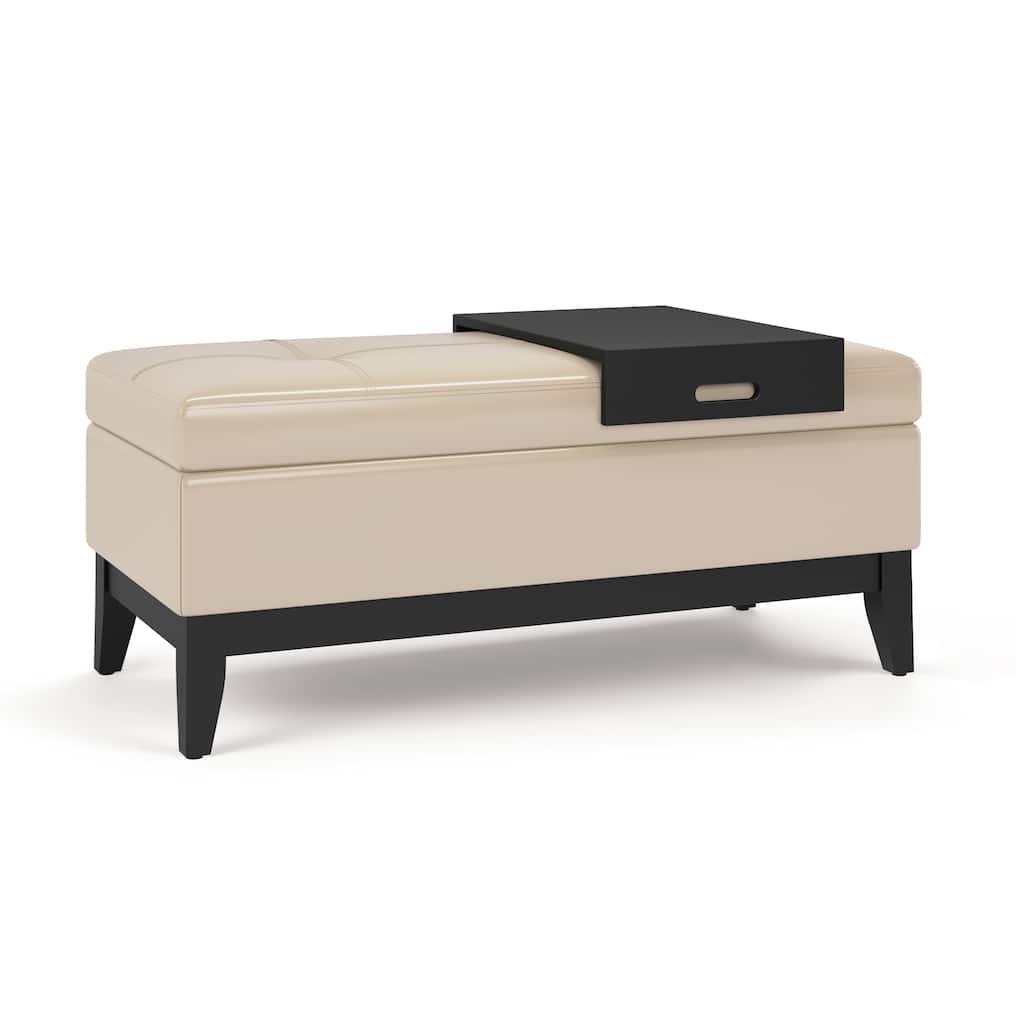 Storage Ottoman Bench with Tray