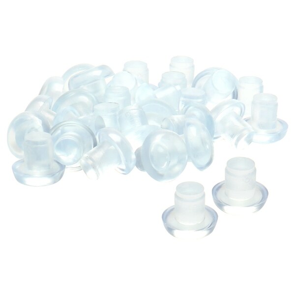 30pcs 8mm Clear Stem Bumpers Glide, Patio Outdoor Furniture Glass Table Desk Top Anti-collision Embedded