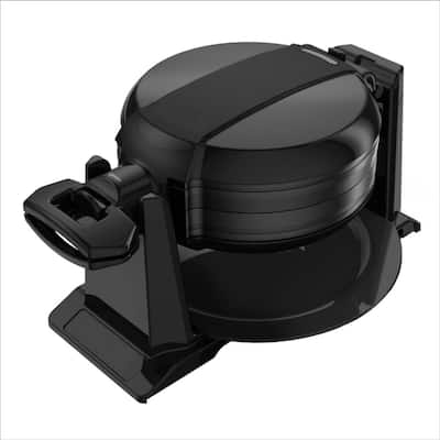 Rotating Waffle Maker with Dual Cooking Plates, Black
