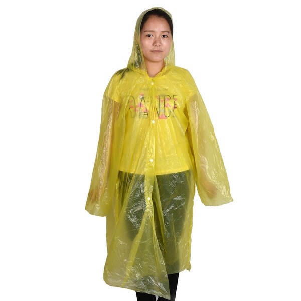 Travel Hiking Plastic Cover Water Resistant Dustproof Disposable Raincoat Yellow
