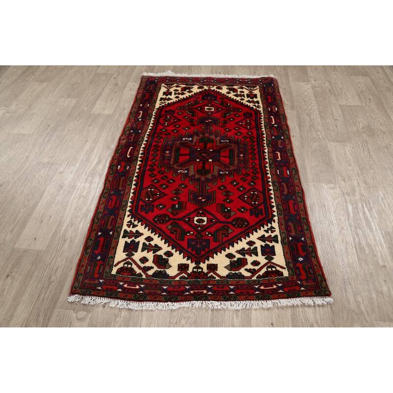 Tribal Geometric Hamedan Persian Traditional Area Rug Wool Handmade - 3'2" x 5'6"