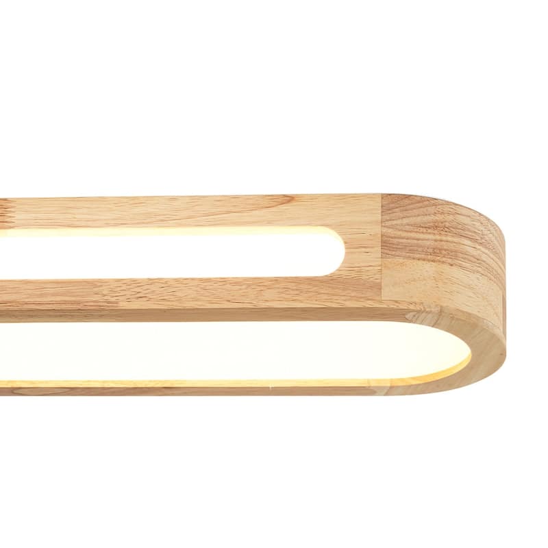 Rustic Natural Wood Dimmable LED Oval Ceiling Light 3000K - Wood Grain - 31.5 Inches