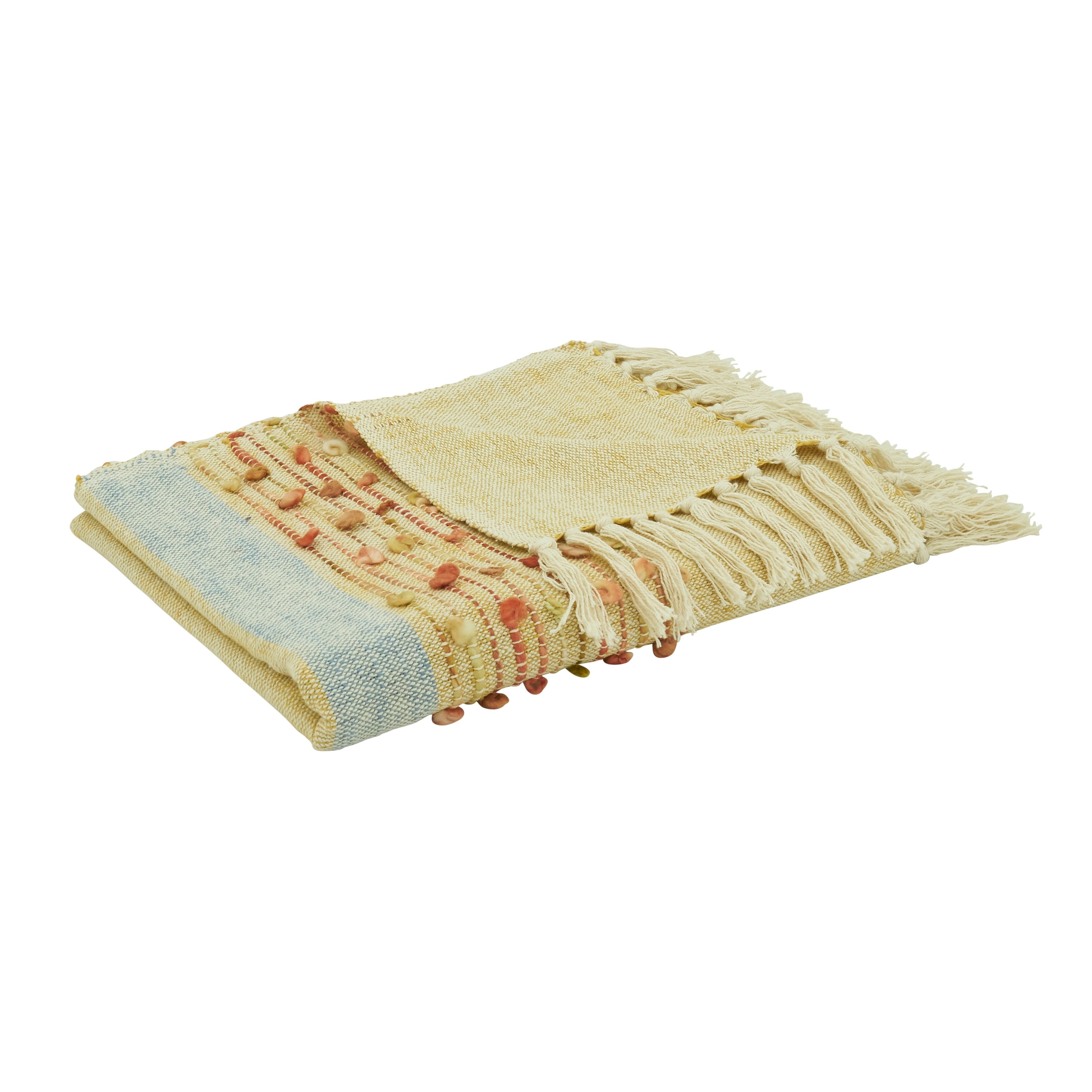 Throw Blanket With Striped Design