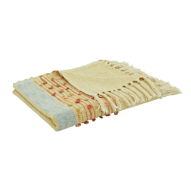 Throw Blanket With Striped Design
