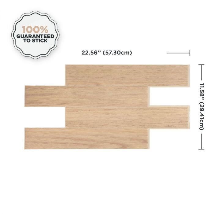 Peel and Stick Backsplash Tile - Smart Tiles Norway Oak XLarge - Kitchen and Bathroom Stick on Tiles