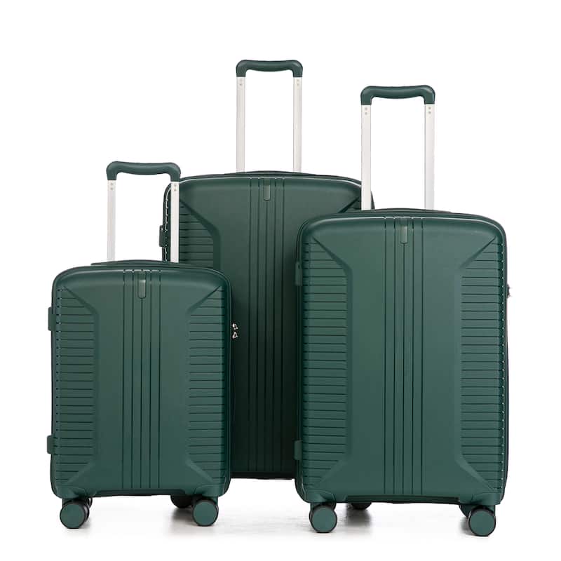 3-Piece, Modern Luggage Sets, Multi-functional Luggage with Spinner Spinner and Combination Lock, for Boarding Travel, Emerald