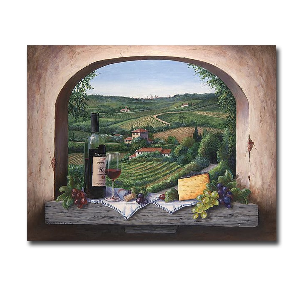 Wine on The Window by Barbara Felisky Gallery Wrapped Canvas Giclee Art (24 in x 24 in) - 24 x 24