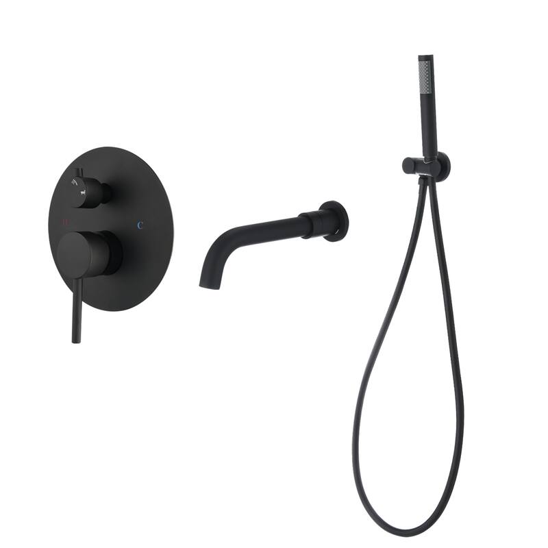 JUSHUA Lead Free Bathtub Faucet with Handshower Tub filler Faucet - 7.28*59