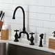 preview thumbnail 24 of 25, English Country Bridge Kitchen Faucets with Brass Sprayer