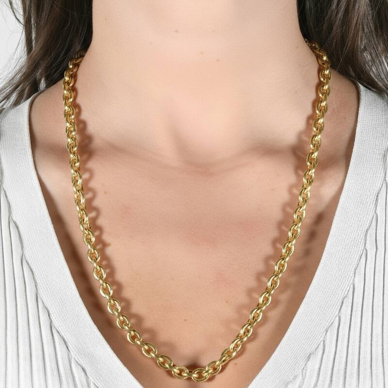 Bliss Diamond Yellow Gold Women's 24" Chain Necklace 32 Grams 7.5mm Thick