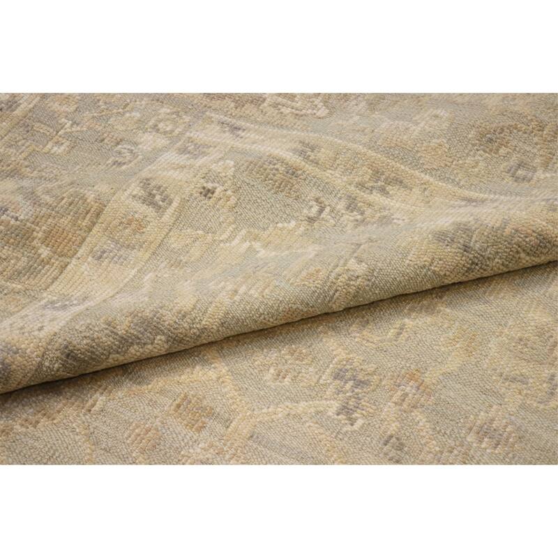Pasargad Home Oushak Hand-Knotted Blue Wool Area Rug