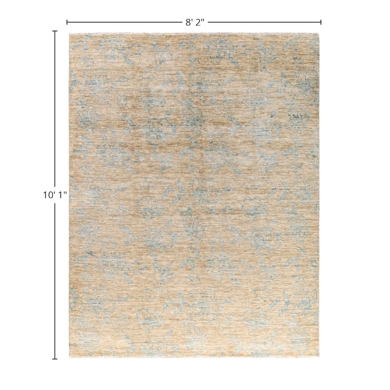 Modern One-of-a-Kind Handmade Area Rug - Brown, 8' 2" x 10' 1" - 8' 2" x 10' 1"