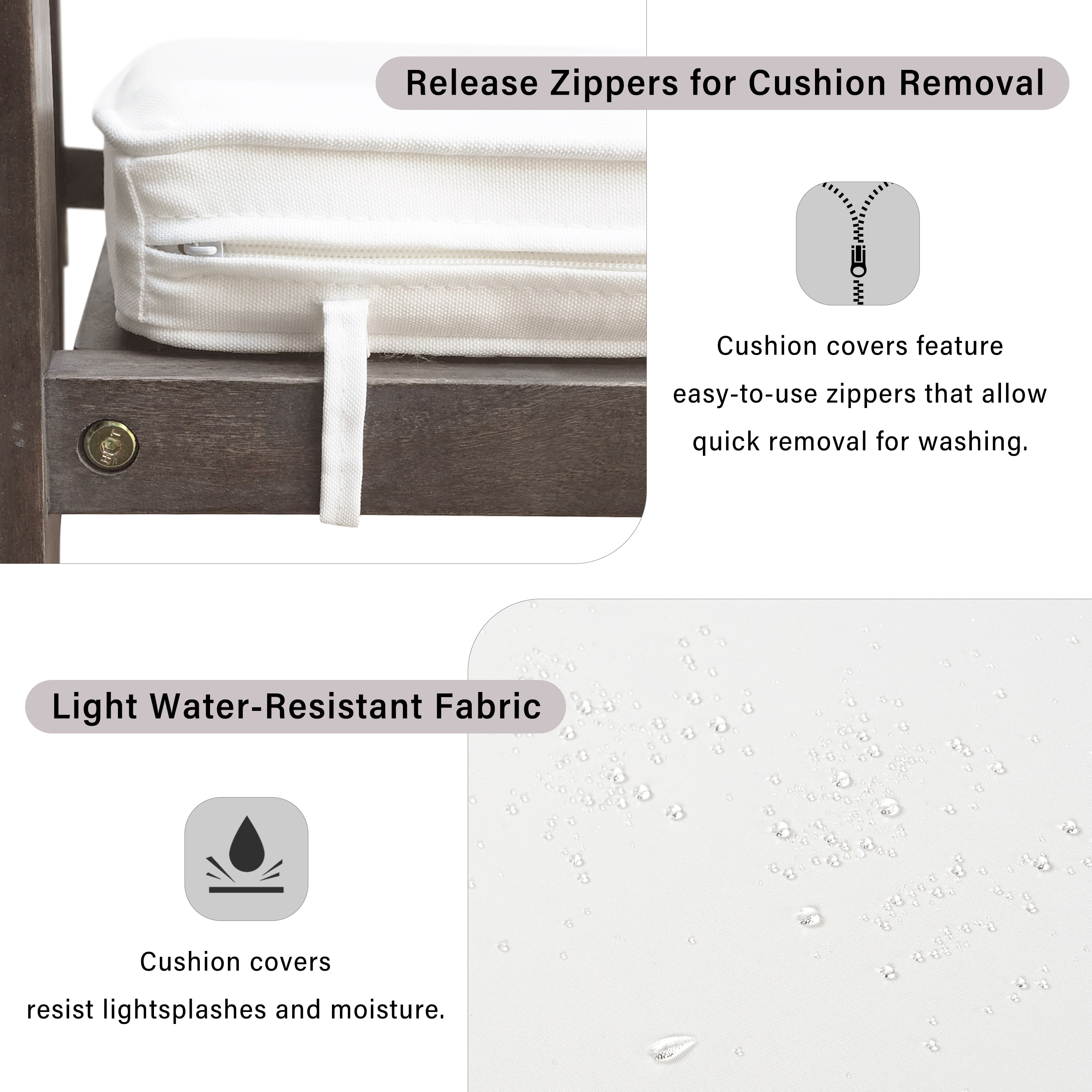 7 Pieces Acacia Wood Outdoor Dining Set with Cushions