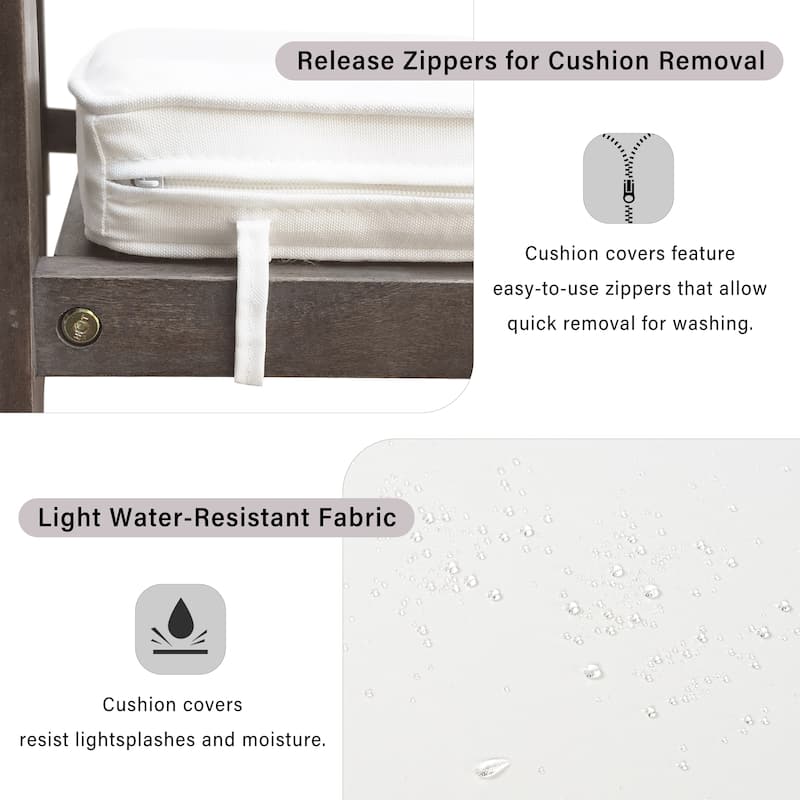 7 Pieces Acacia Wood Outdoor Dining Set with Cushions,Modern 6 Chairs and 1 Large Table, Dining Furniture Set