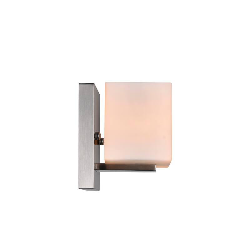 Satin Nickle 1 Light Bathroom Sconce With Satin Nickel Finish - Satin Nickel