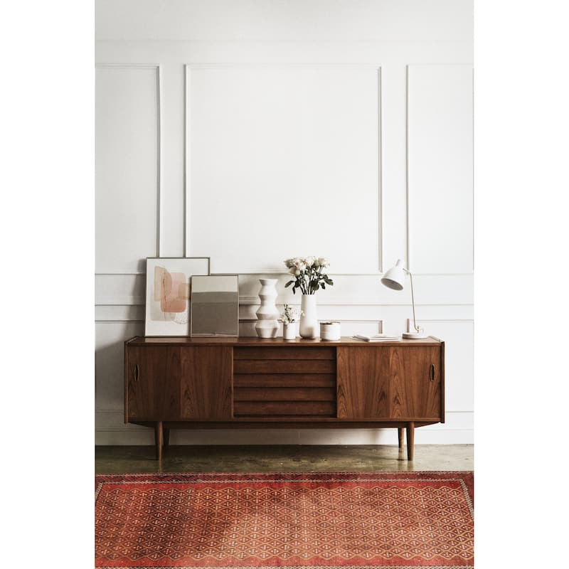 ECARPETGALLERY Hand-knotted Andelz Red Wool Rug - 4'2 x 7'10