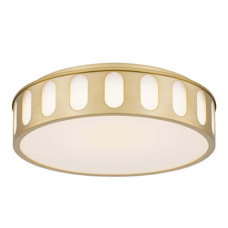 15.15-in Antique Brass LED Flush Mount - Antique Brass
