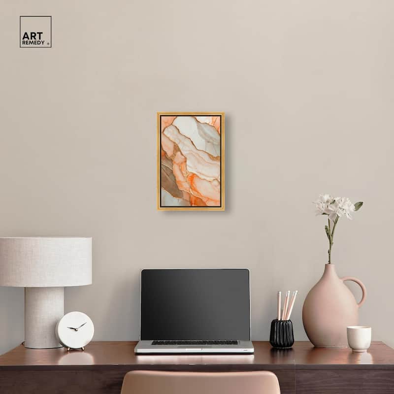 Peach Agate Flow Canvas by Art Remedy