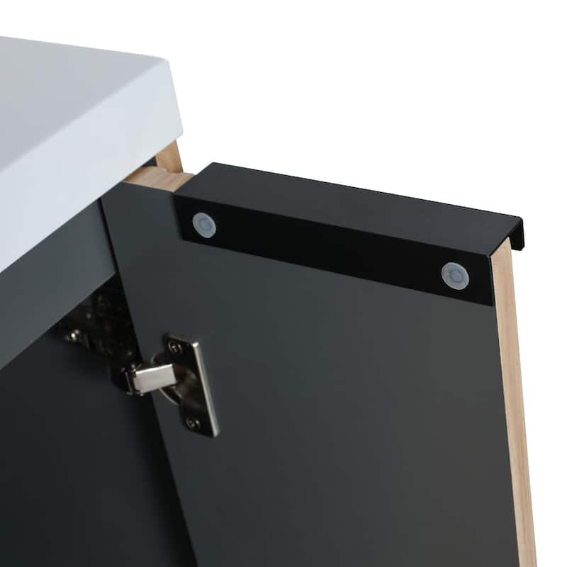 24"/30" Plywood Freestanding Bathroom Vanity Set with White Sink