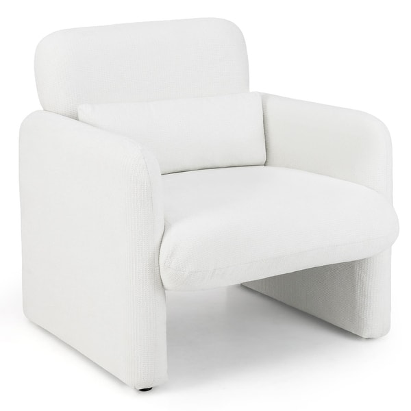 slide 2 of 10, Costway 1/2 PCS Chenille Accent Chair with Removable Lumbar Pillow 1 PCS
