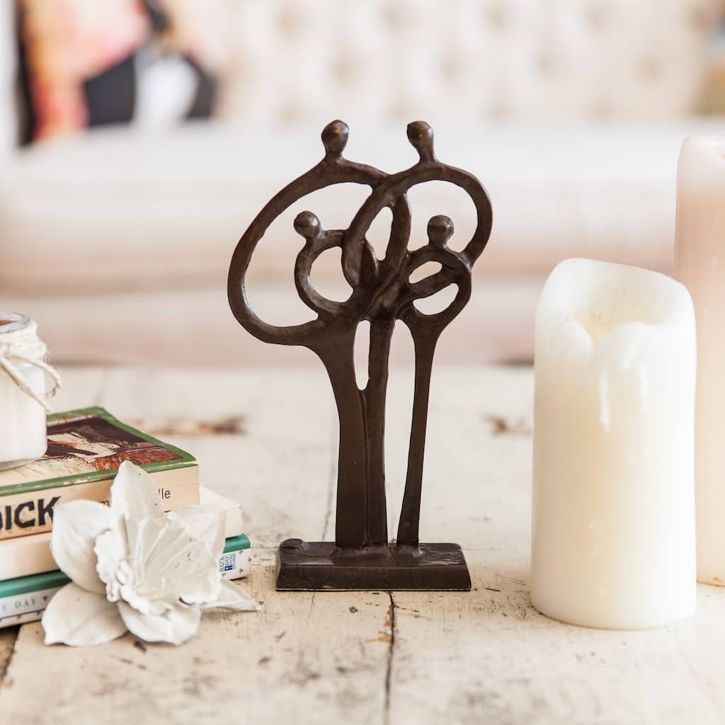 Family of 4 Ring of Love Figurine - 8.5" - Bronze