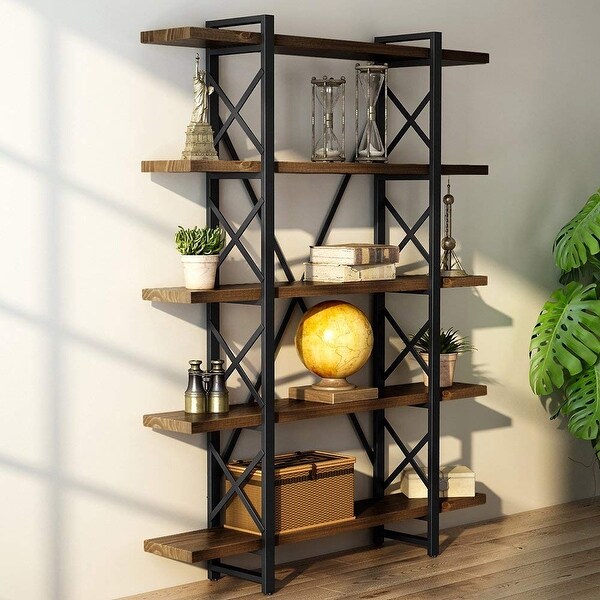 Shop Solid Wood Multi-tier Industrial Style Bookcase Book ...