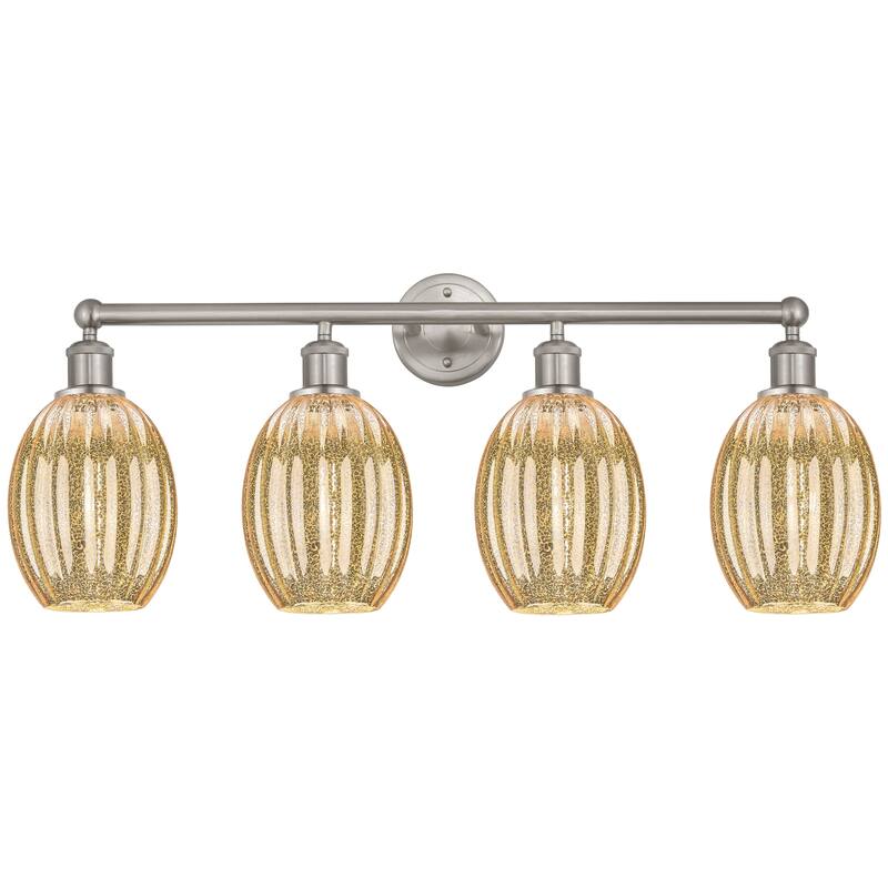Innovations Lighting Endless Possibilities Edison - Preston - 4 Light 33" Bulb Shade Bath Vanity Light - Mercury/Brushed Satin Nickel