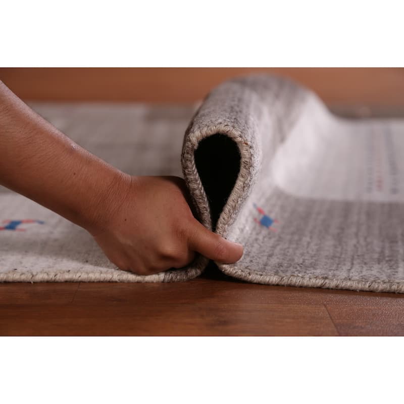 Hand Knotted Oriental 100% Wool Carpet Tribal Geometric Multi-Colored Gabbeh Area Rug - 7' 7'' X 5' 5''