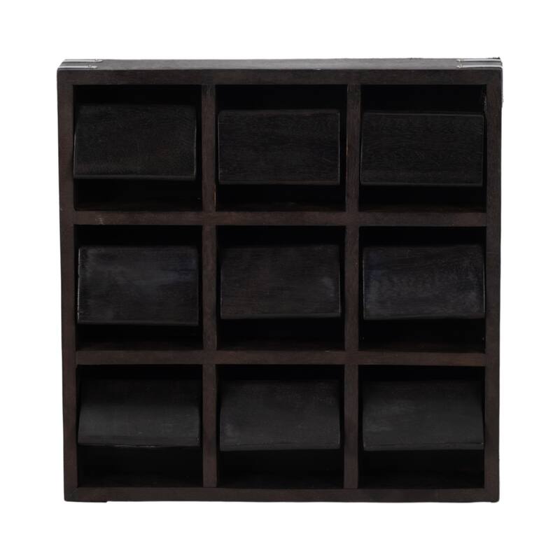 Sagebrook Home Wood, 10X10 Revolving Tic Tac Toe, Square, 2"H, Solid Color - 10" x 10" x 2"
