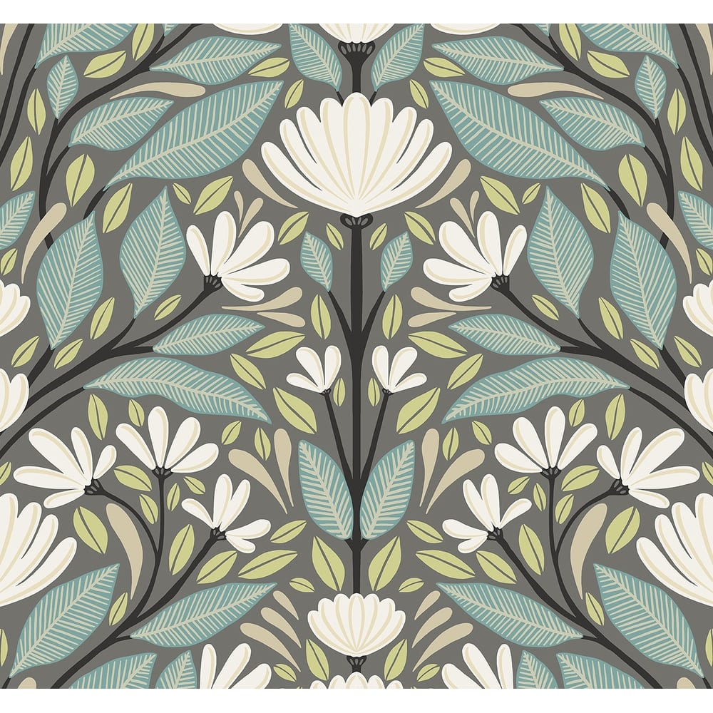 Seabrook Designs Carmela Folk Floral Unpasted Wallpaper