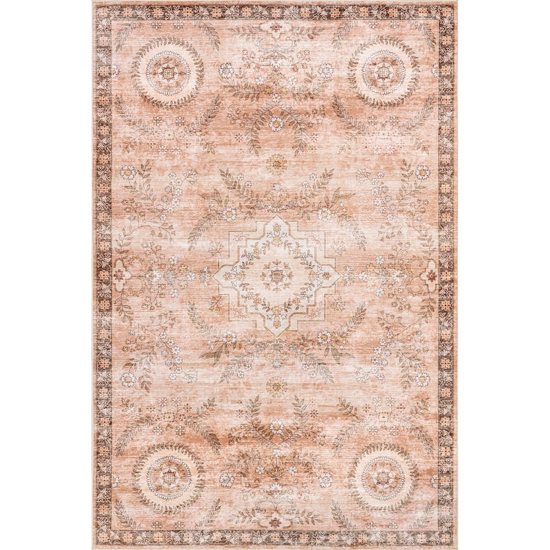 Nuloom Kirsi Vintage Medallions SplashGuard Machine Washable Area Rug