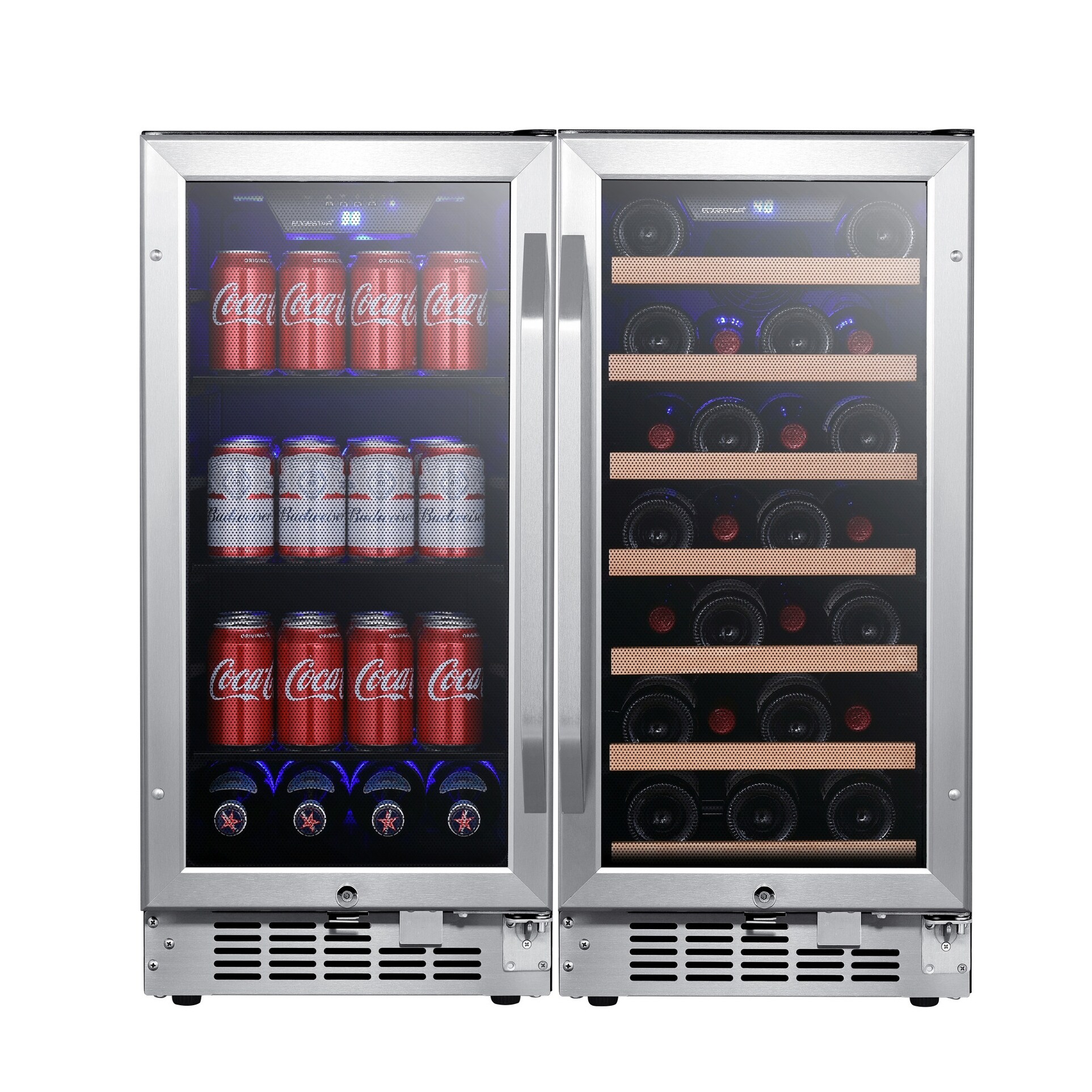 Shop Edgestar Cwbv80301 30 Wide 30 Bottle 80 Can Side By Side Wine And Stainless Steel Overstock 27197593
