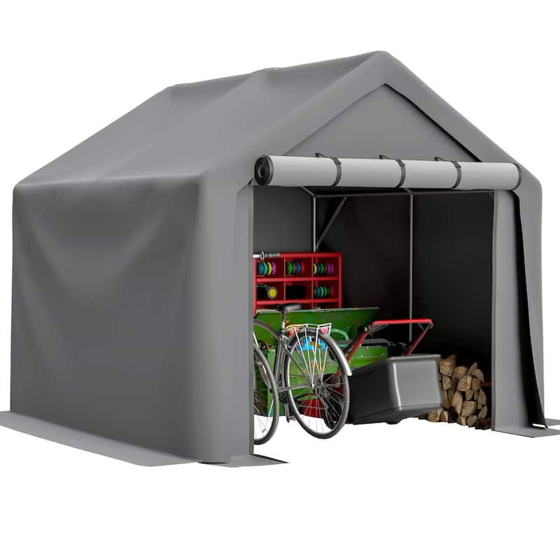 GDFStudio - Multi-Purpose Outdoor Shelter Waterproof & UV-Resistant with Roll-Up Doors