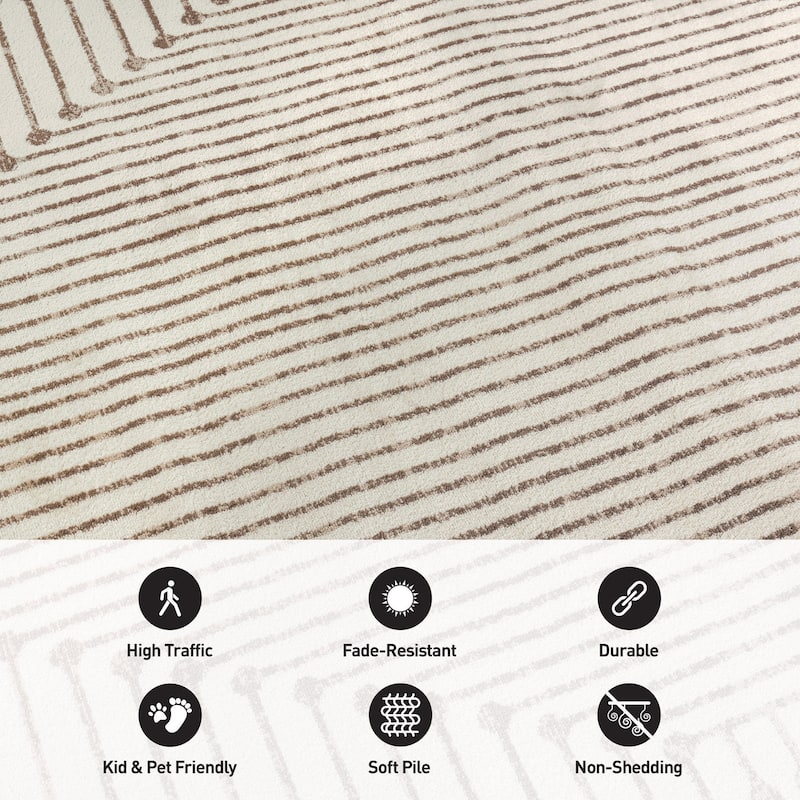 Modern Geometric Durable Area Rug, Pet Friendly for Any Room
