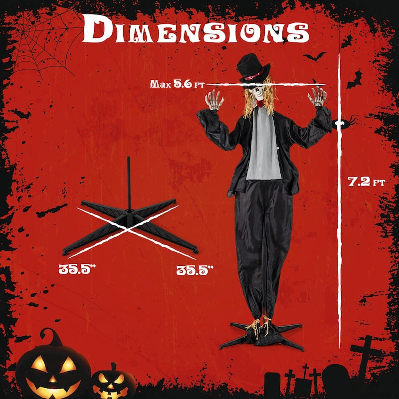 Black Metal Fabric 7.2ft Standing Halloween Animatronic Groom