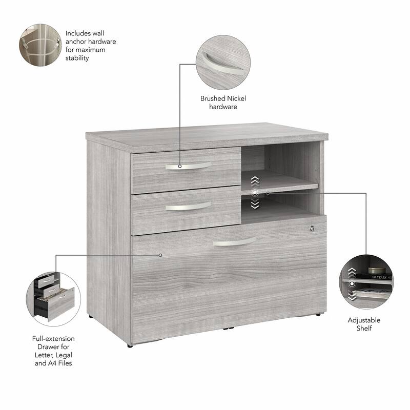 Hybrid Office Storage Cabinet with Drawers by Bush Business Furniture