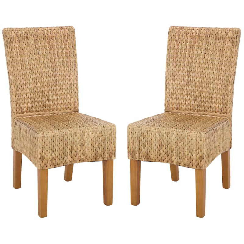 SAFAVIEH Clemensa Natural Dining Chair (Set of 2) - 18.1" x 22.8" x 39" - 18"W x 23"D x 39"H - Natural/Honey