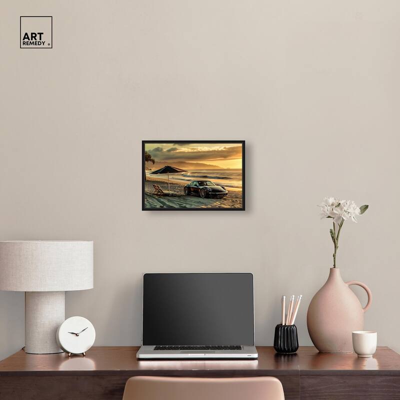 Lovely Sunset Beach Drive Canvas by Art Remedy
