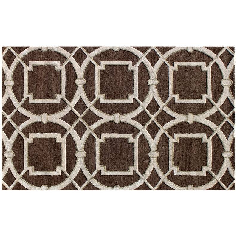 Bolah Hand Tufted Geometric Abstract Modern Non Skid Stain Resistant Area Rug By HomeRoots - 5' X 8'