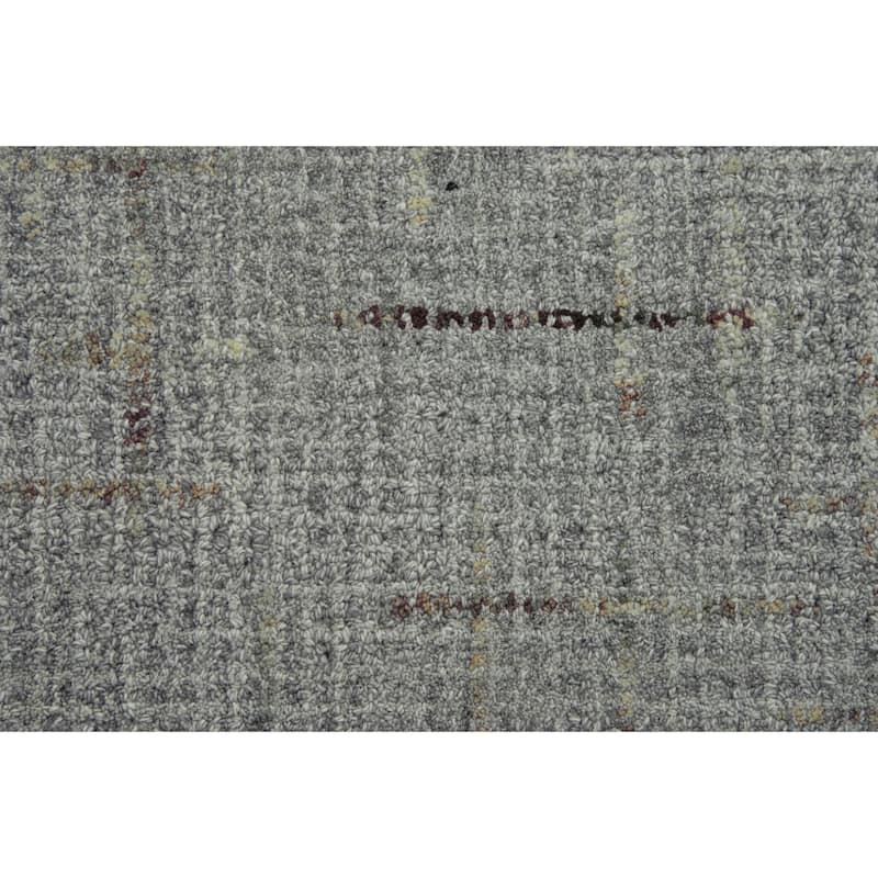 Alora Decor Zion Grey and Brown Hand-tufted Mosaic Wool Rug