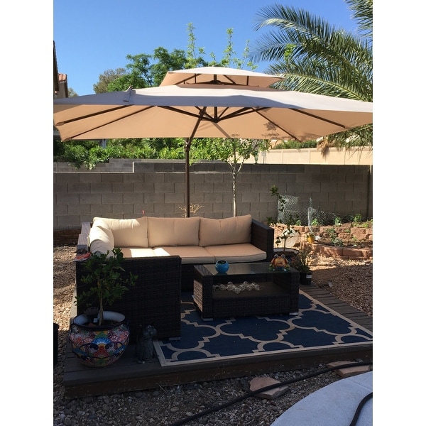 Top Product Reviews For Acapulco 9 Foot X 12 Foot Rectangular Offset Hanging Cantilever Umbrella With Cross Base By Havenside Home 27534268 Overstock