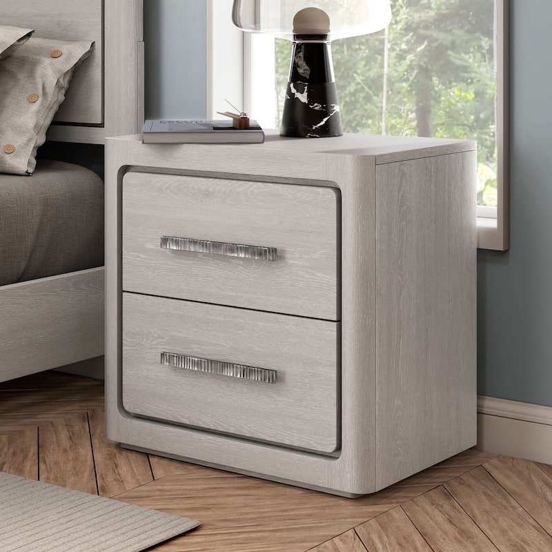 Furniture of America Sorelle Modern Solid Wood Nightstand with USB Ports
