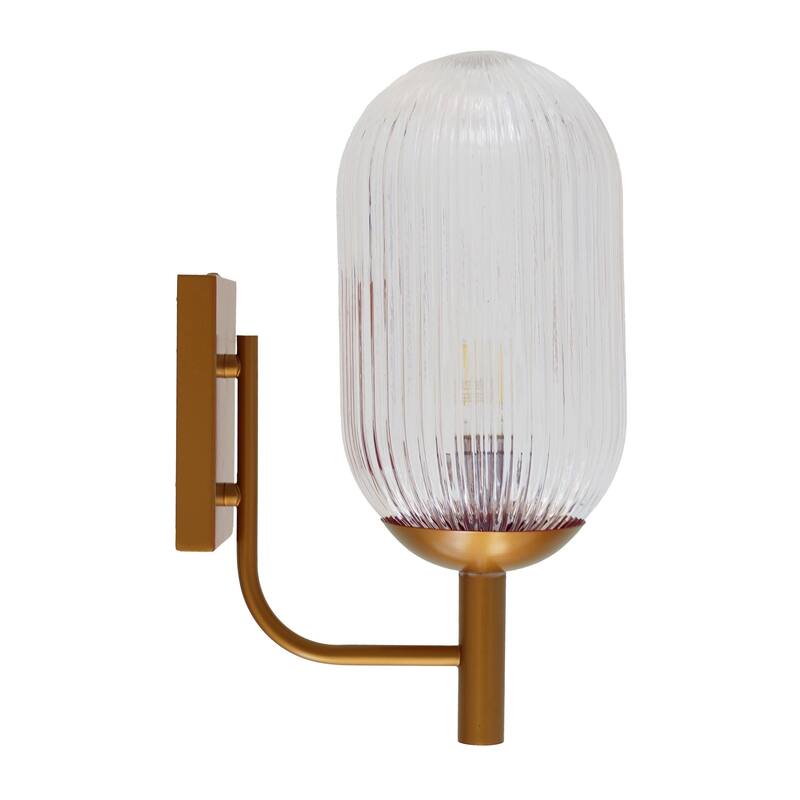 1 Light Globe Shade Shape Wall Lamp - Bronze and Clear