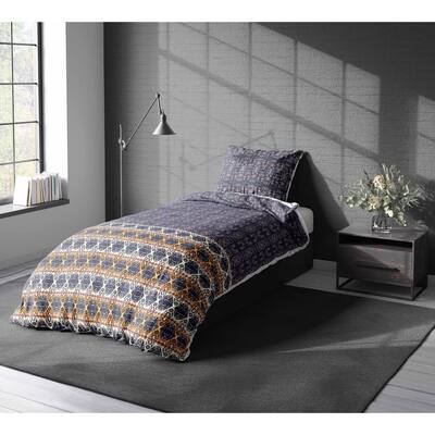 Shalimar Diamond Duvet Cover in Blue, Pink, Orange