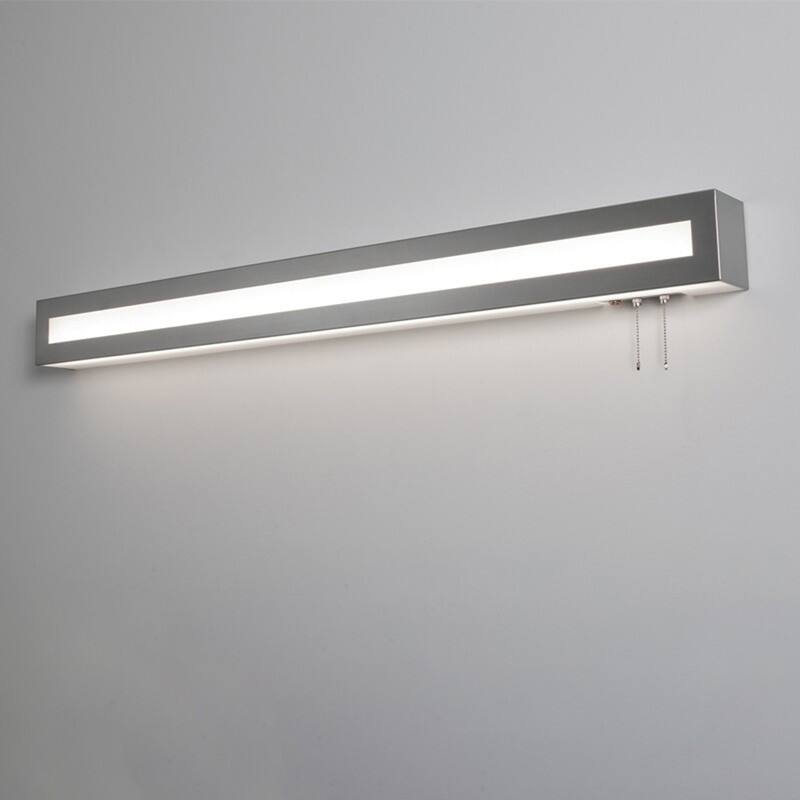 Hayes 4-feet Satin Nickel LED Overbed Fixture, White Acrylic Shade