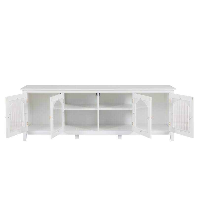 71-inchstylishTVcabinet Entertainment CenterTV stand,TVConsoleTable, Media Console,solidwood frame,Changhong glass door