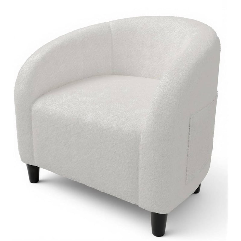 Furry Sherpa Accent Cozy Armrest Sofa Chair for Living Room Bedroom