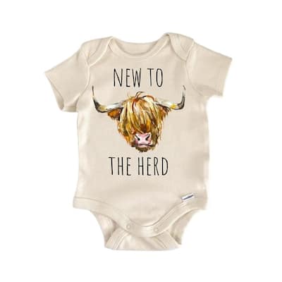 Bull Cow Farm Herd - Baby Boy Girl Clothes Infant Bodysuit Funny Cute Newborn